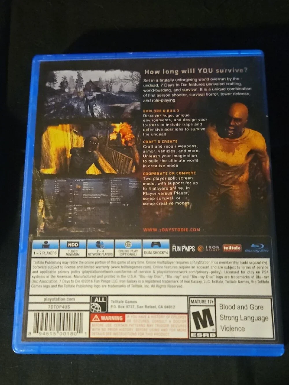 Sony PS4 7 Days to Die (Blue Case)